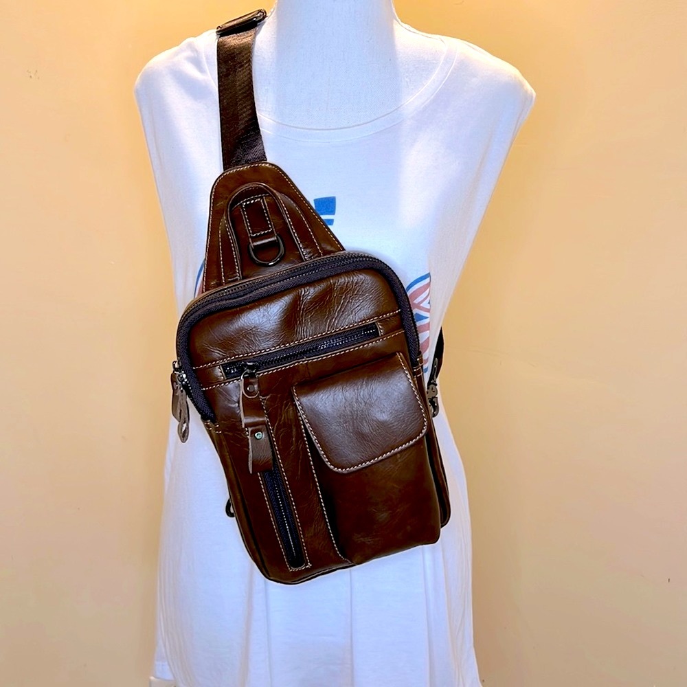 Brown leather bag
